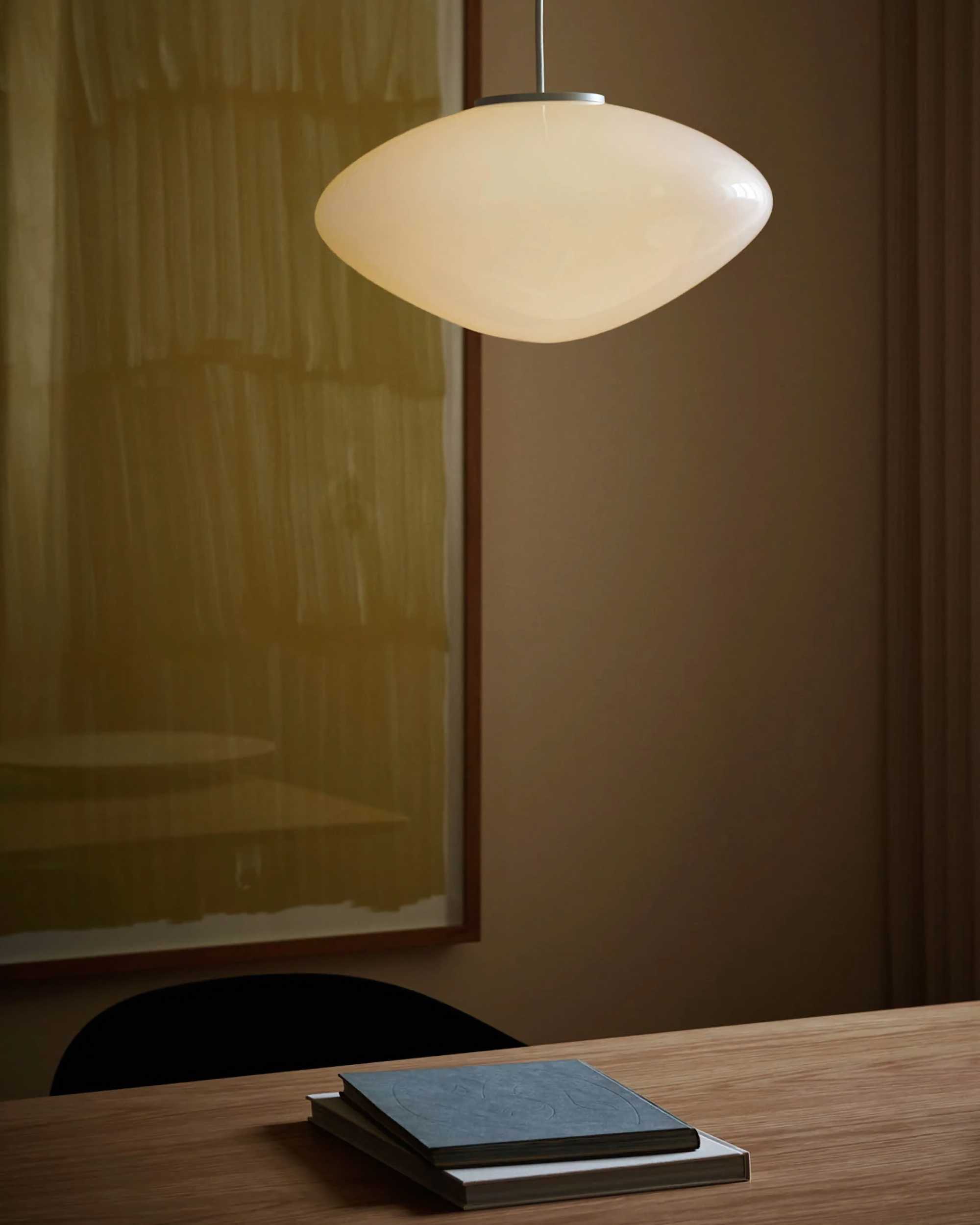 refurbished | &Tradition AP16 Mist Pendant Lamp. Matt White/Opal Glass