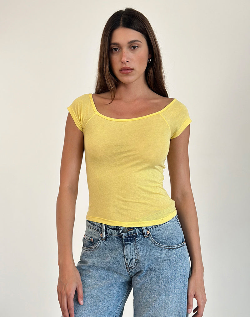 Charya Off Shoulder Top in Lemonade