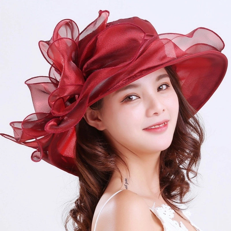 Sun Hat Women's Sun Hat Sun Protection UV Protection Spring And Summer Cool Hat Gauze Hat Beach Hat Organza Bow
