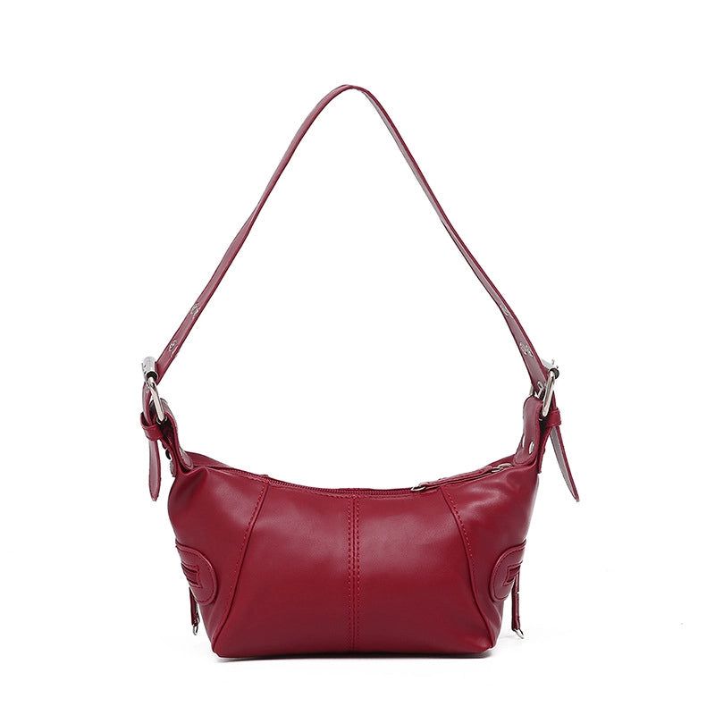 Women's Medium Pu Leather Solid Color Streetwear Zipper Underarm Bag