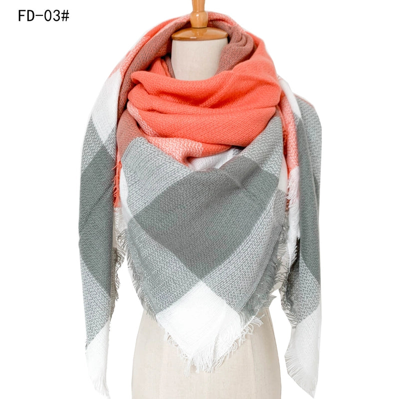 Women's Casual Color Block Imitation Cashmere Scarf
