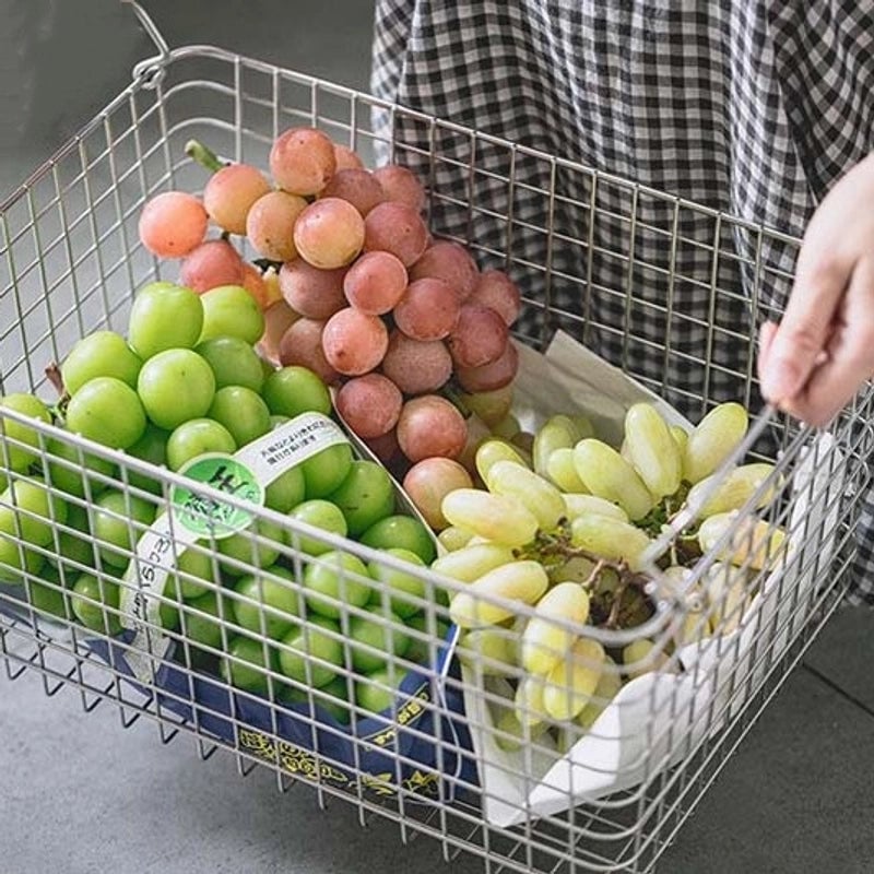 Minimalist Solid Color 304 Stainless Steel Storage Basket