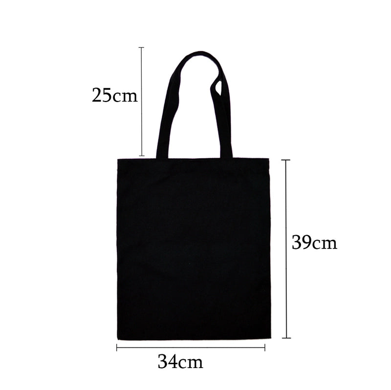 Unisex Canvas Printing Letter Cute Square Open Canvas Bag
