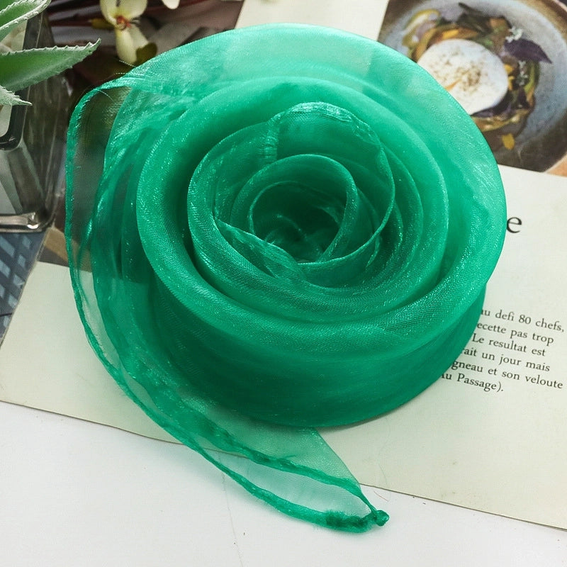 Women's Sweet Solid Color Polyester Silk Scarf