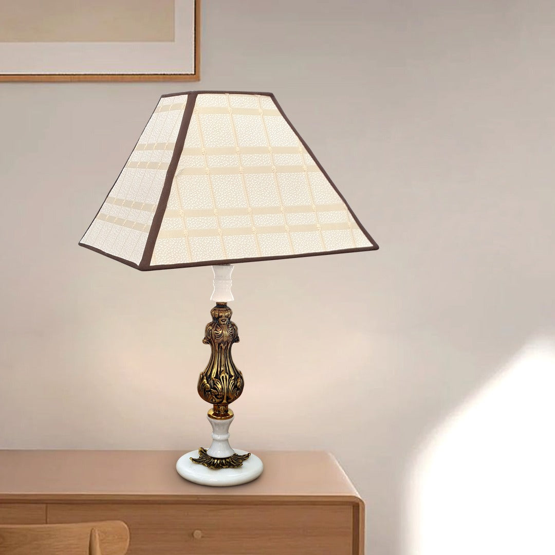 Gold & White Marble Table Lamp