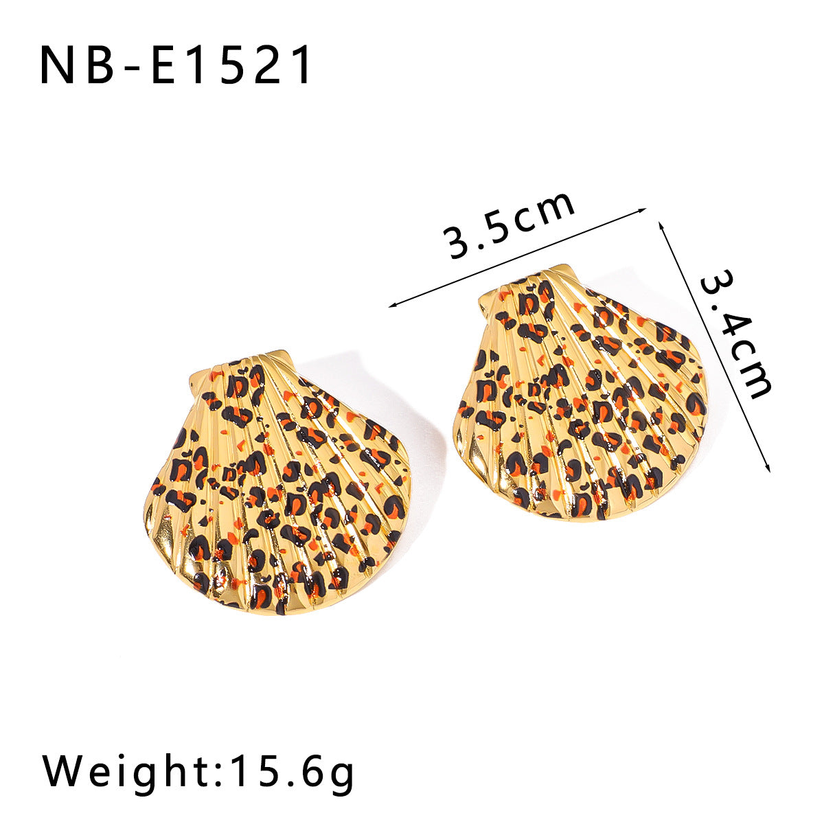 Ins Style Stainless Steel Texture Leopard Earrings Plated With 18K Gold And Diamond Retro Earrings Niche Female