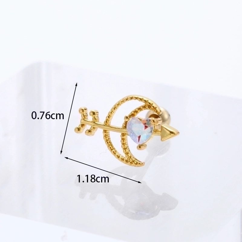 Ear Cartilage Rings & Studs Geometric Copper Plating Artificial Gemstones