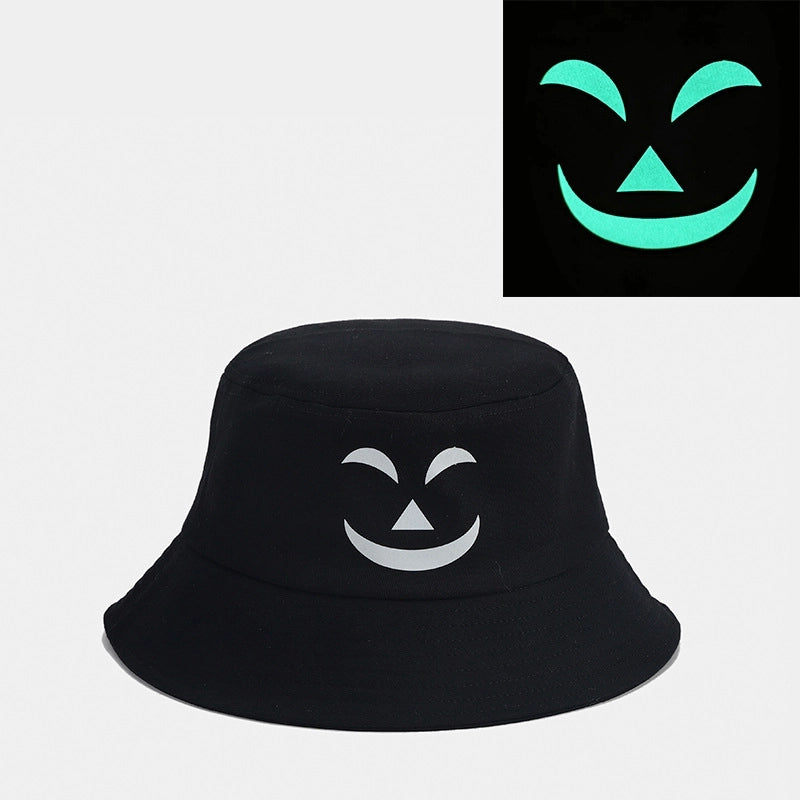 Women's Minimalist Solid Color Printing Flat Eaves Bucket Hat
