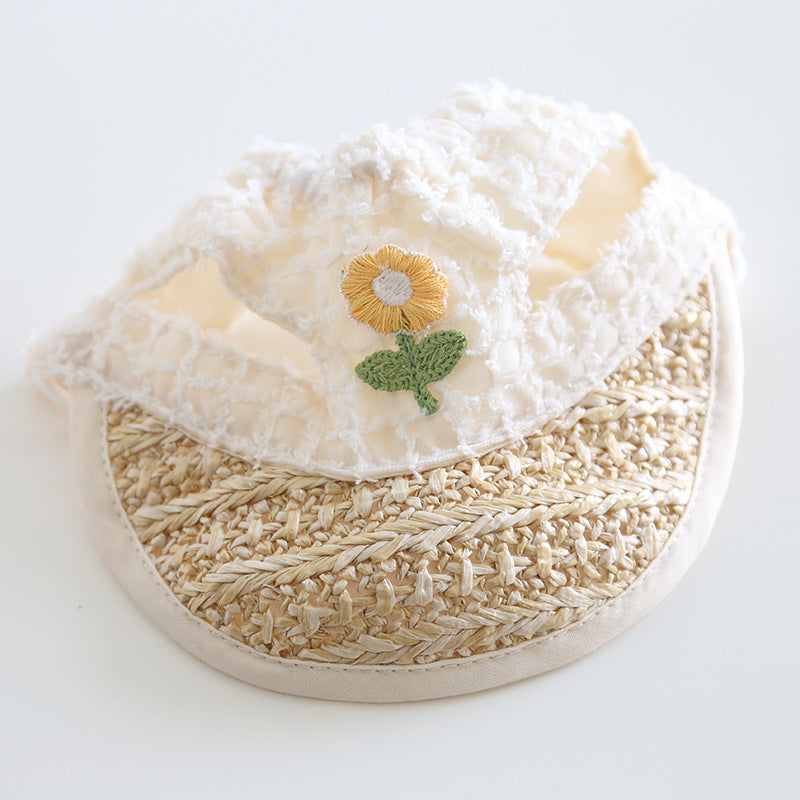 Sweet Embroidery Flower Dog Dress/Hat