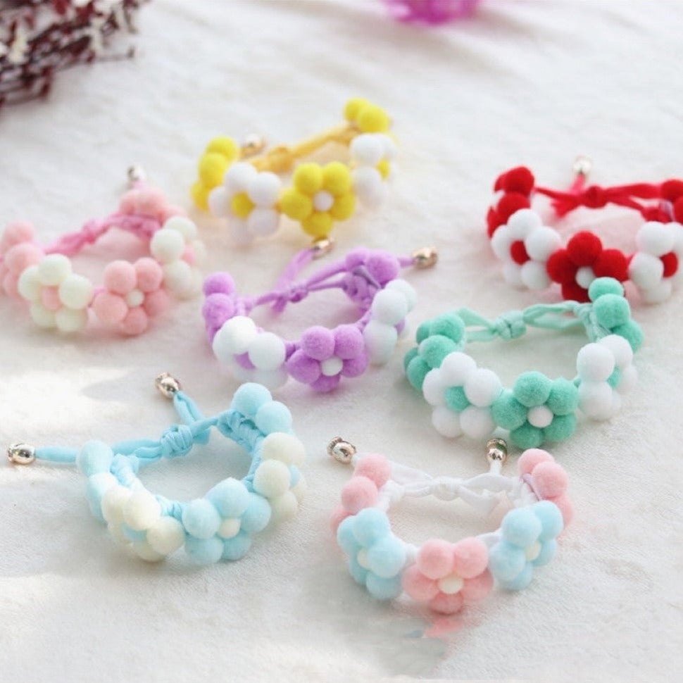 Knitted Flower Cat Dog Collar