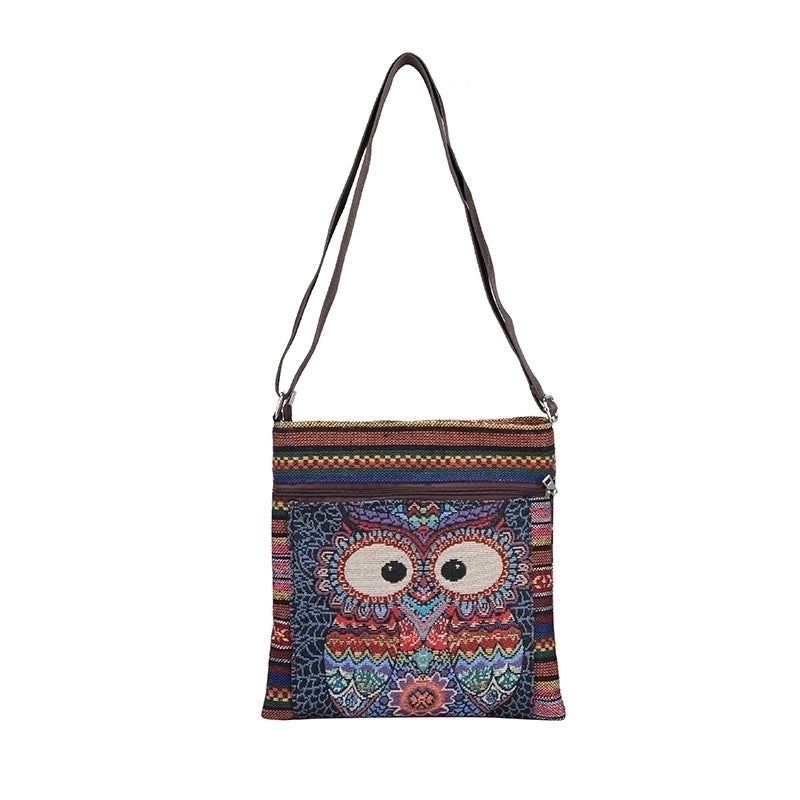 Women's Small Canvas Letter Basic Square Zipper Crossbody Bag