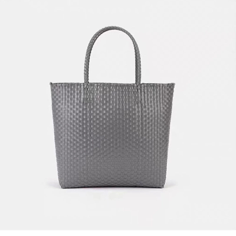 Women's Large PVC Solid Color Streetwear Square Open Handbag
