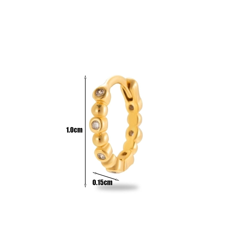 1 Piece Minimalist Classic Style Geometric Plating Inlay Copper Zircon 18k Gold Plated Ear Studs