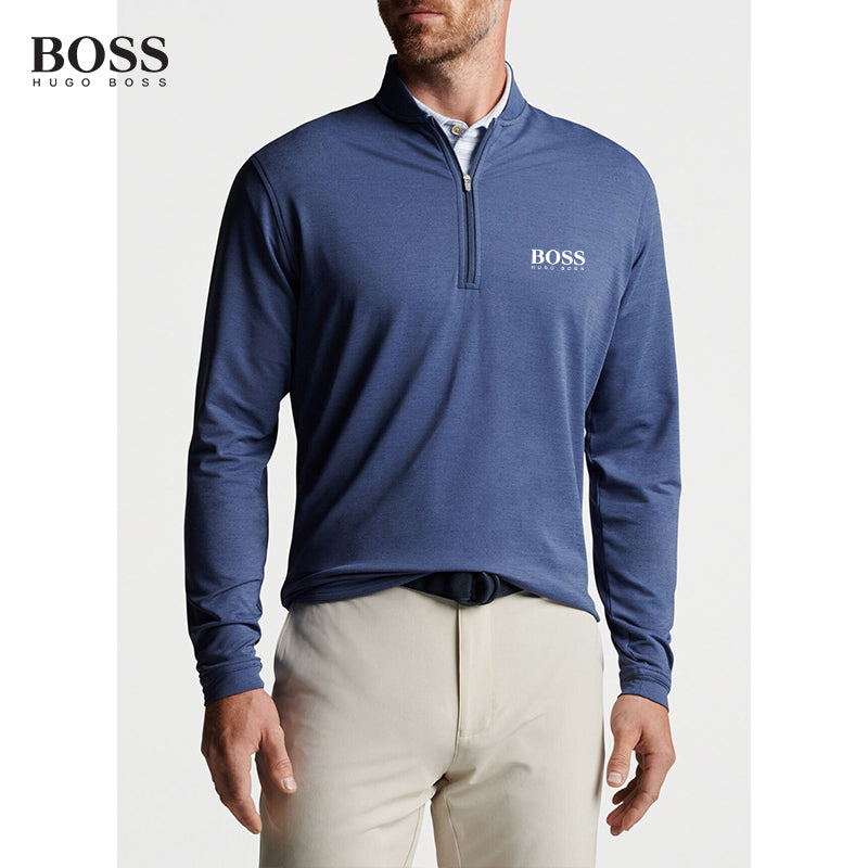 PRE-SALE BOSS Men Cotton QUICK DRY Zip Golf 1/4 Zip Pullover