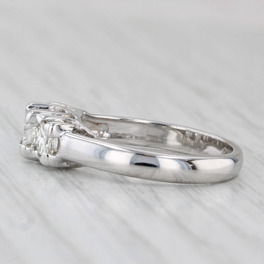 1.01ctw Princess Diamond 3-Stone Engagement Ring 14k White Gold Size 6.25