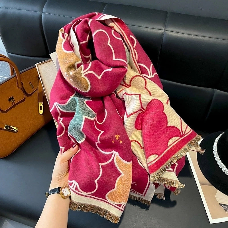 Women's Modern Style Bear Imitation Cashmere Scarf