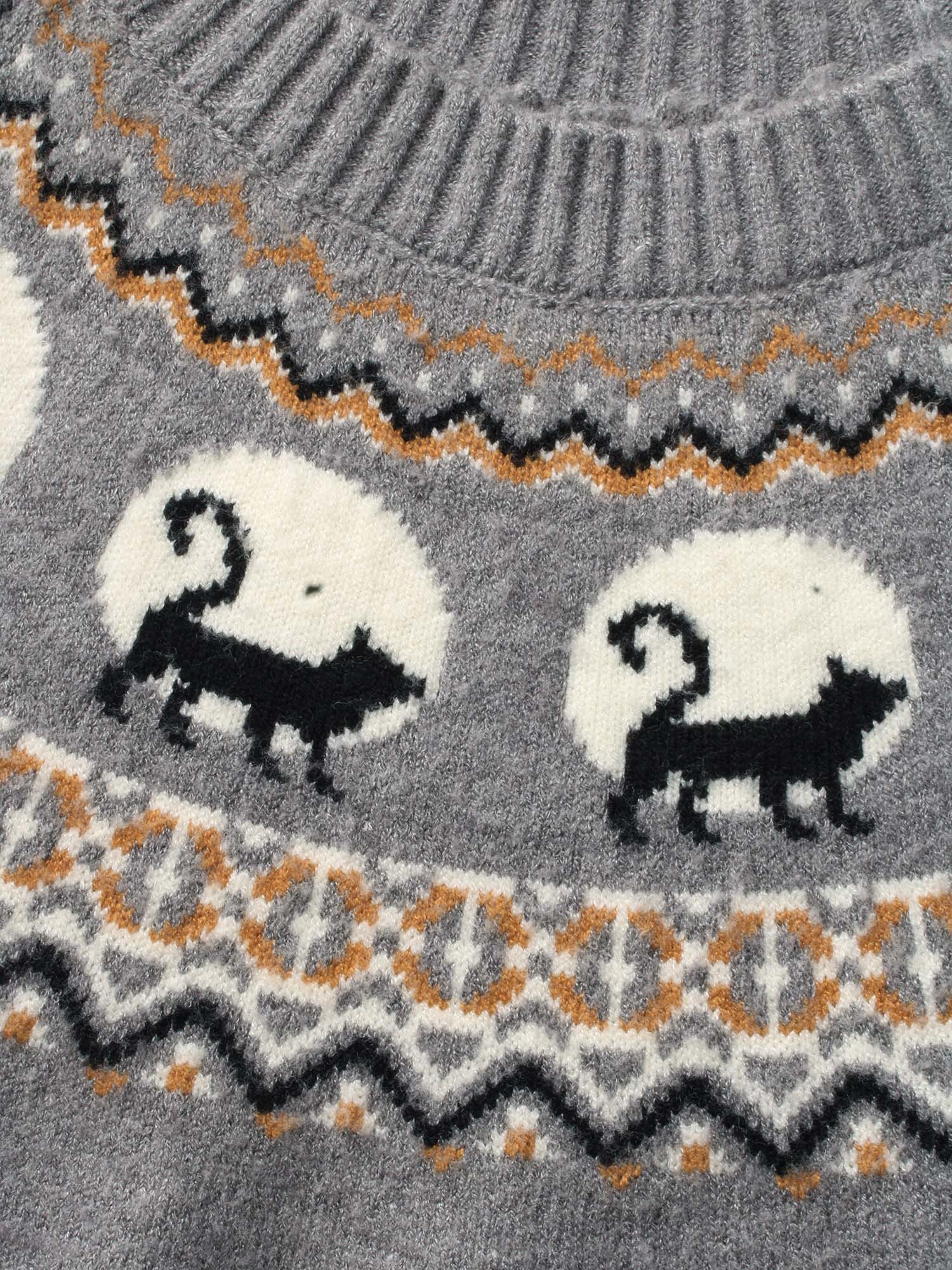 Supersoft Essentials Wicked Cat Fair Isle Yoke Printed Pullover