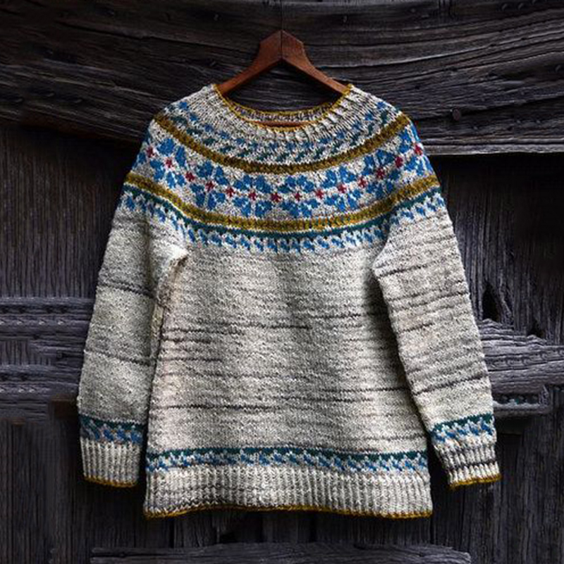 Vintage Fel Island Jacquard Comfy Sweater