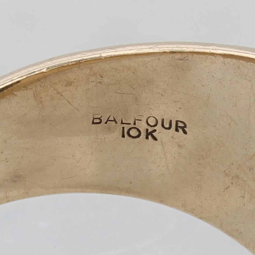 Hargrave Military Academy 1965 Class Ring Lab Created Spinel 10k Yellow Gold