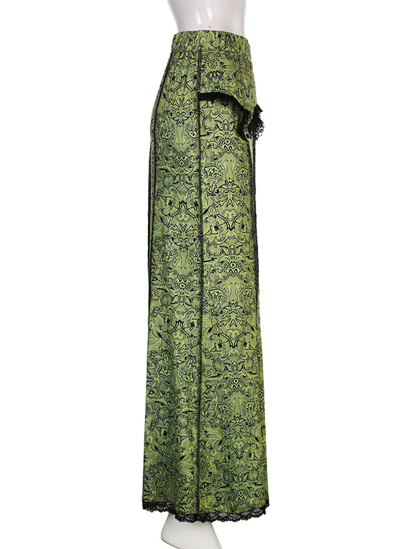 High Waisted Mermaid Elasticity Floral Printed Split-Joint Skirts