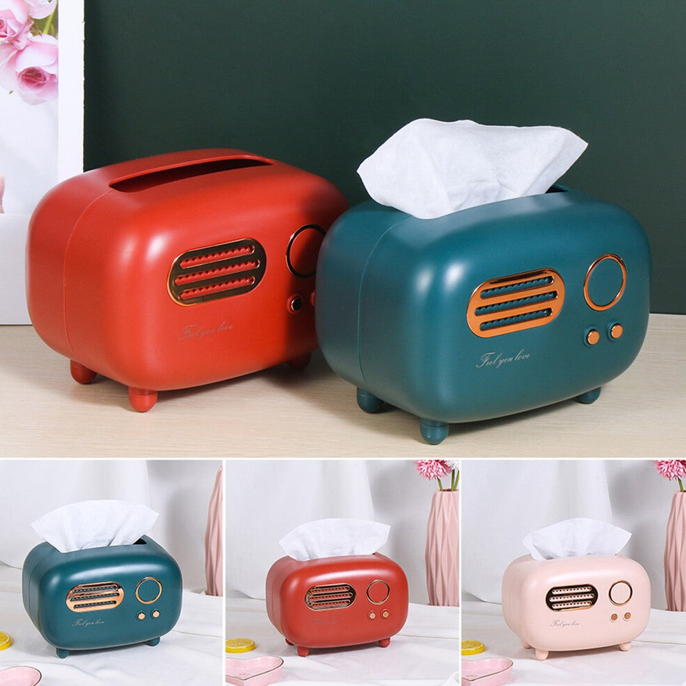 Retro Radio Model Tissue Box. Desktop Paper Holder Decoration Box