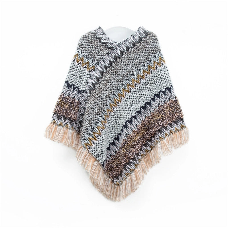 Unisex Streetwear Stripe Acrylic Tassel Shawl