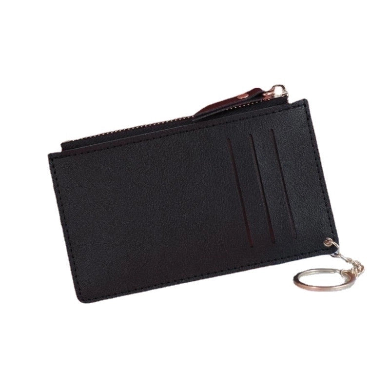 Women's Solid Color Pu Leather Zipper Card Holders