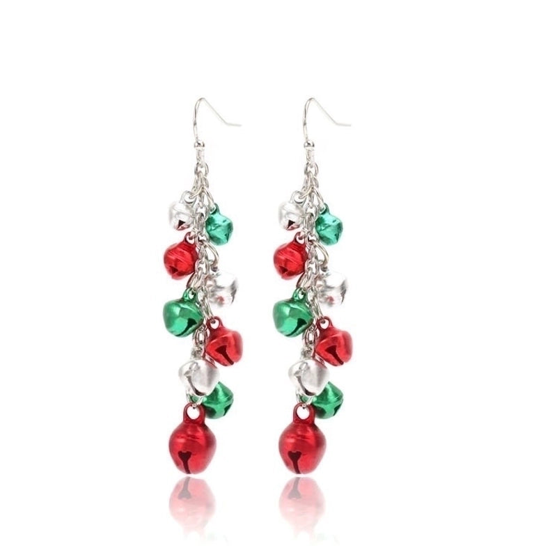 Fashion Santa Claus Christmas Socks Bell Epoxy Alloy Earrings