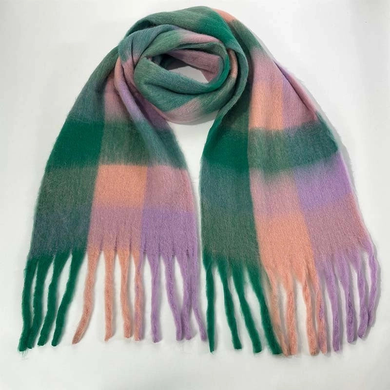Women's Vacation Minimalist Multicolor Polyester Tassel Scarf