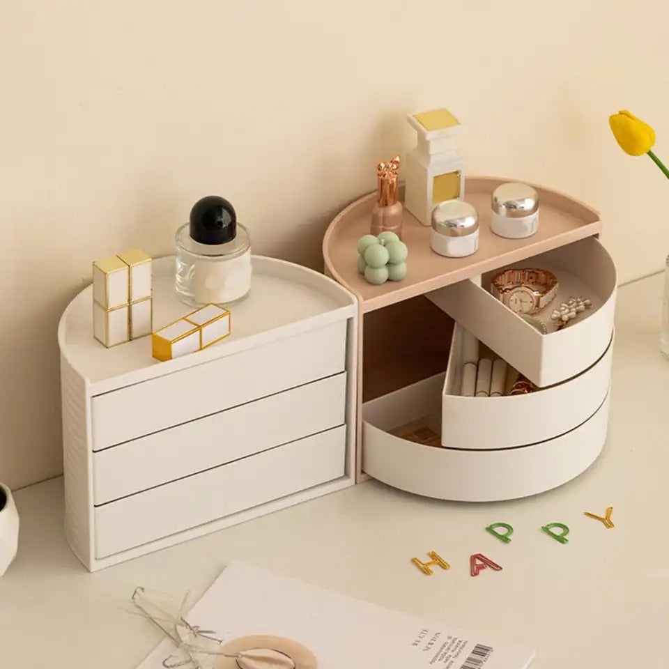 3 LAYERS SEMICIRCLE COSMETIC ORGANIZER