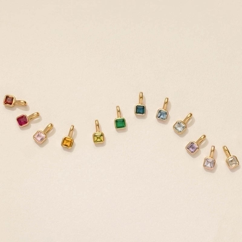 201 Stainless Steel 304 Stainless Steel Glass Minimalist Diamond Geometric Square Pendant Necklace