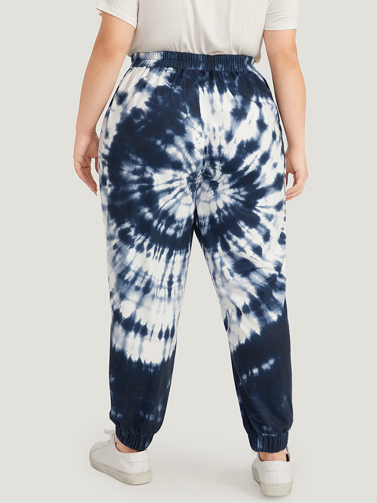 Tie Dye Pocket Elastic Waist Sweatpants