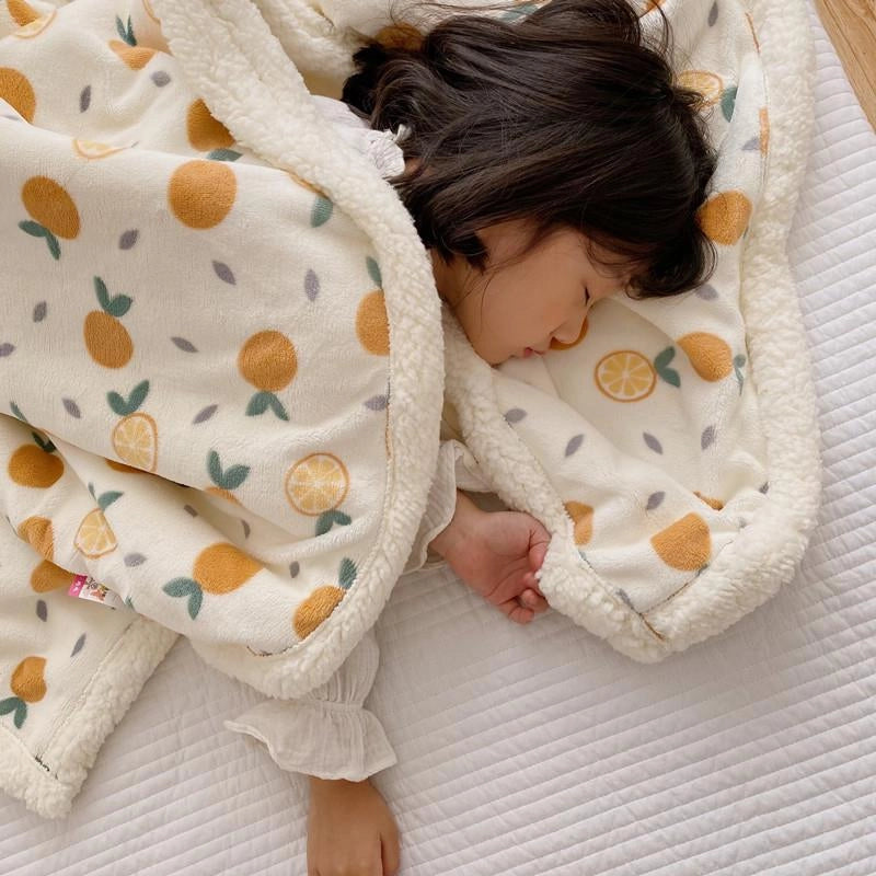 Halloween Cute Animal Pumpkin Fruit Fleece Blanket Bedding