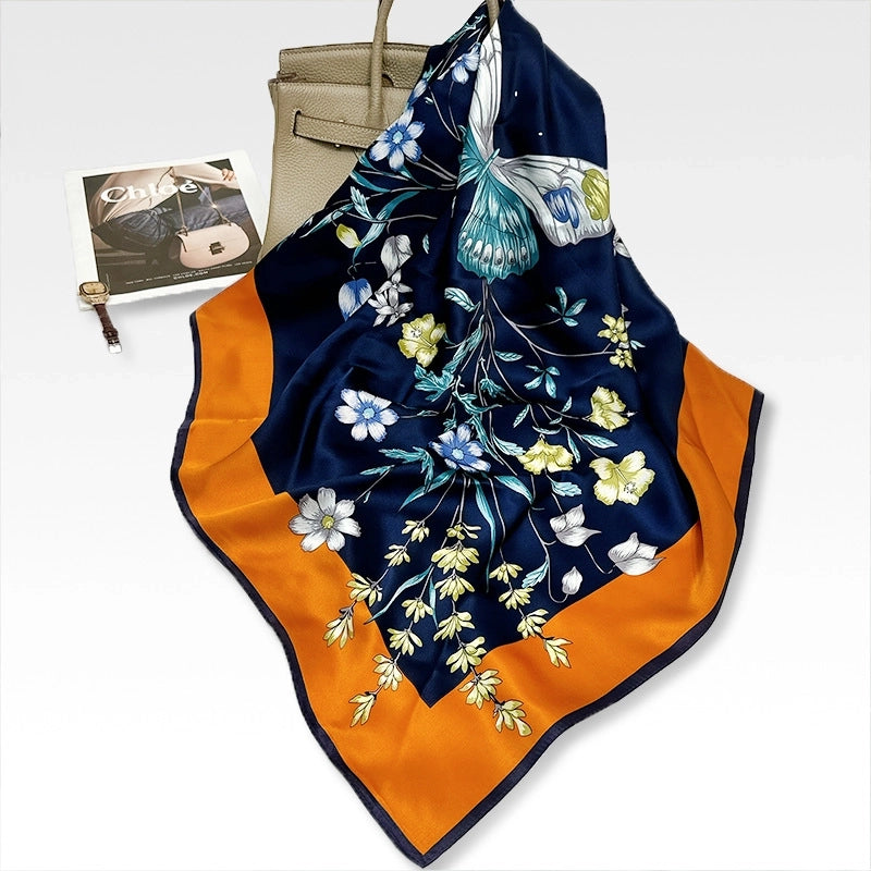 Women's Elegant Minimalist Printing Silk Printing Silk Scarf
