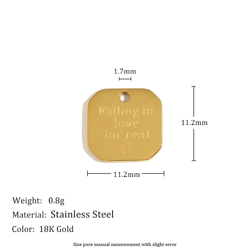 Hot Selling Diy Necklace Accessories Stainless Steel Plated 18K Gold Drop Oil Drop Love Wings Cherry Pendant