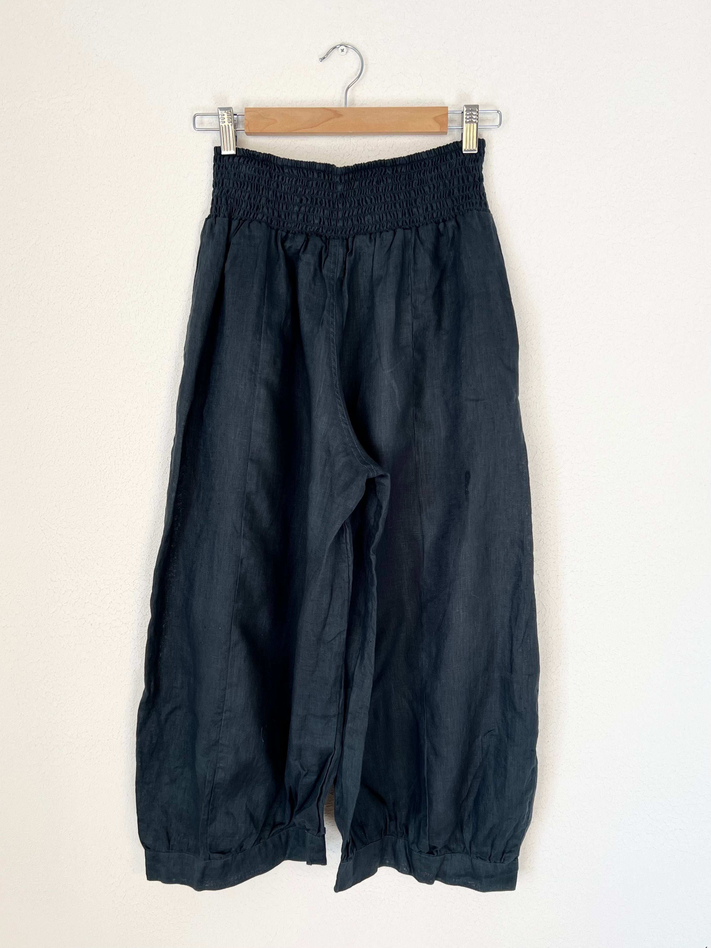 jackie pant - charcoal linen