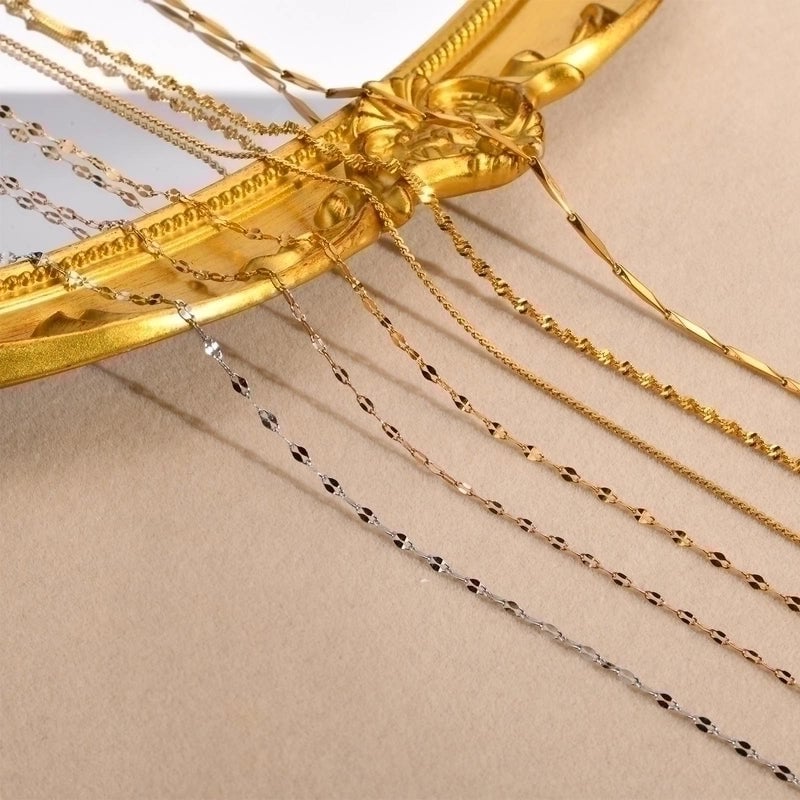 201 Stainless Steel 18K Gold Plated Minimalist Plating Solid Color Necklace
