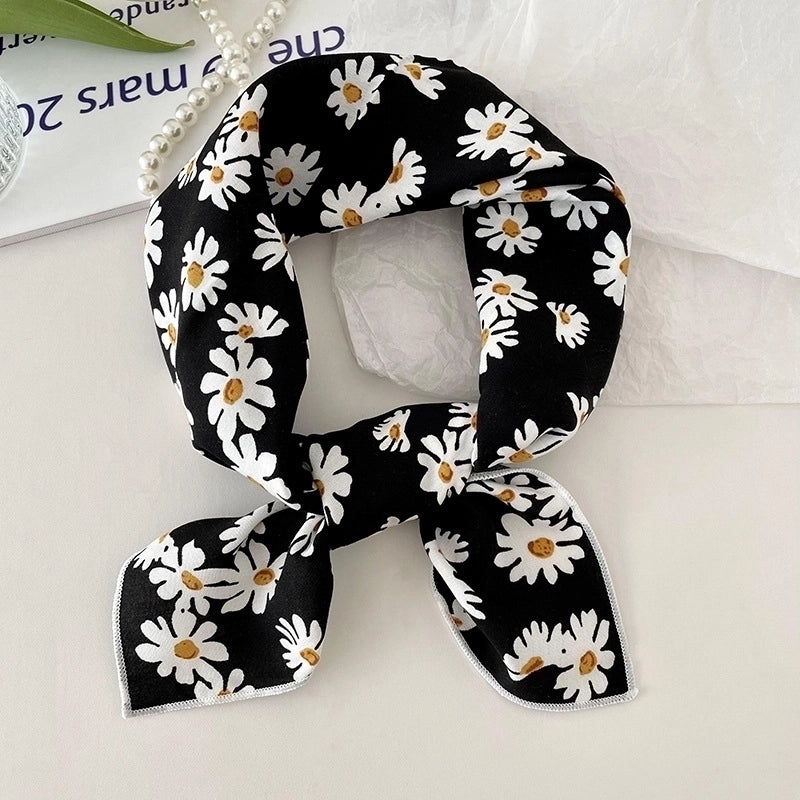 Women's Sweet Minimalist Color Block Cotton And Linen Printing Scarf