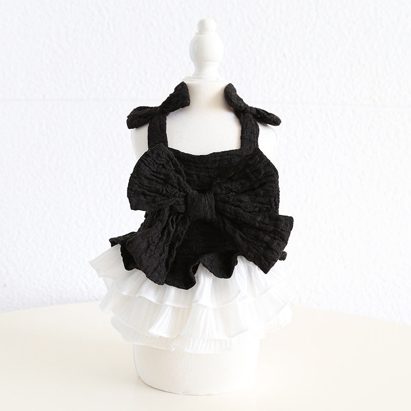 Sweet Big Bow Dog Cat Chiffon Dress