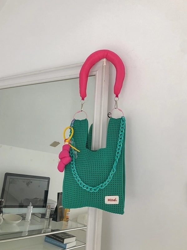 Women's Small All Seasons Polyester Knit Streetwear Handbag