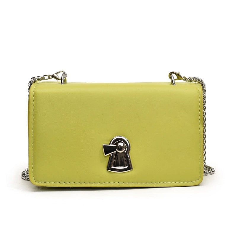 Women's Pu Leather Solid Color Vintage Style Classic Style Square Lock Clasp Crossbody Bag
