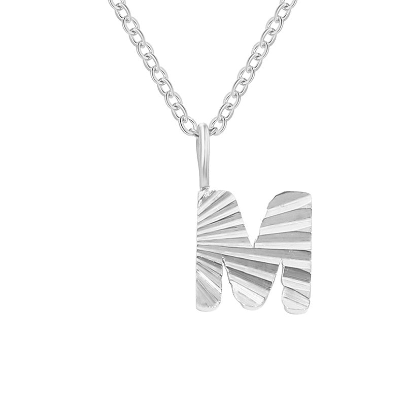 Minimalist Letter Stainless Steel Pendant Necklace In Bulk