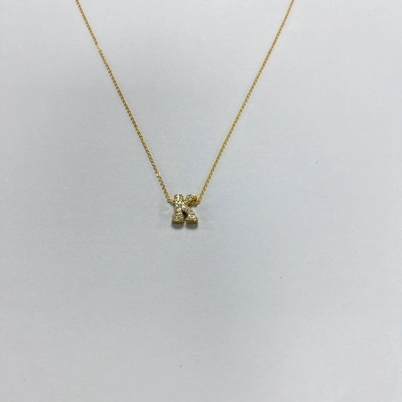Minimalist Letter Copper Zircon Necklace In Bulk