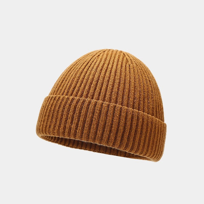 Unisex Basic Minimalist Solid Color Eaveless Wool Cap