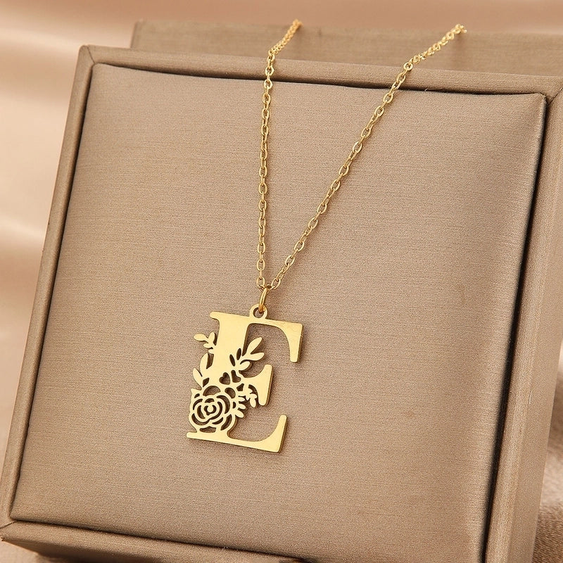 Basic Classic Style Letter Stainless Steel Plating Pendant Necklace