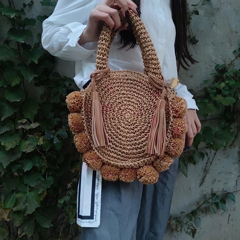 Women's Medium Summer Straw Vacation Handbag