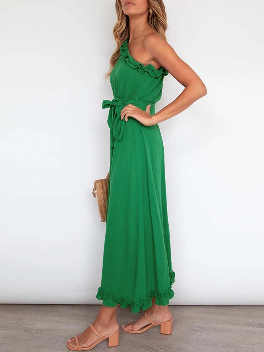 Ruffle One-Shoulder Dress