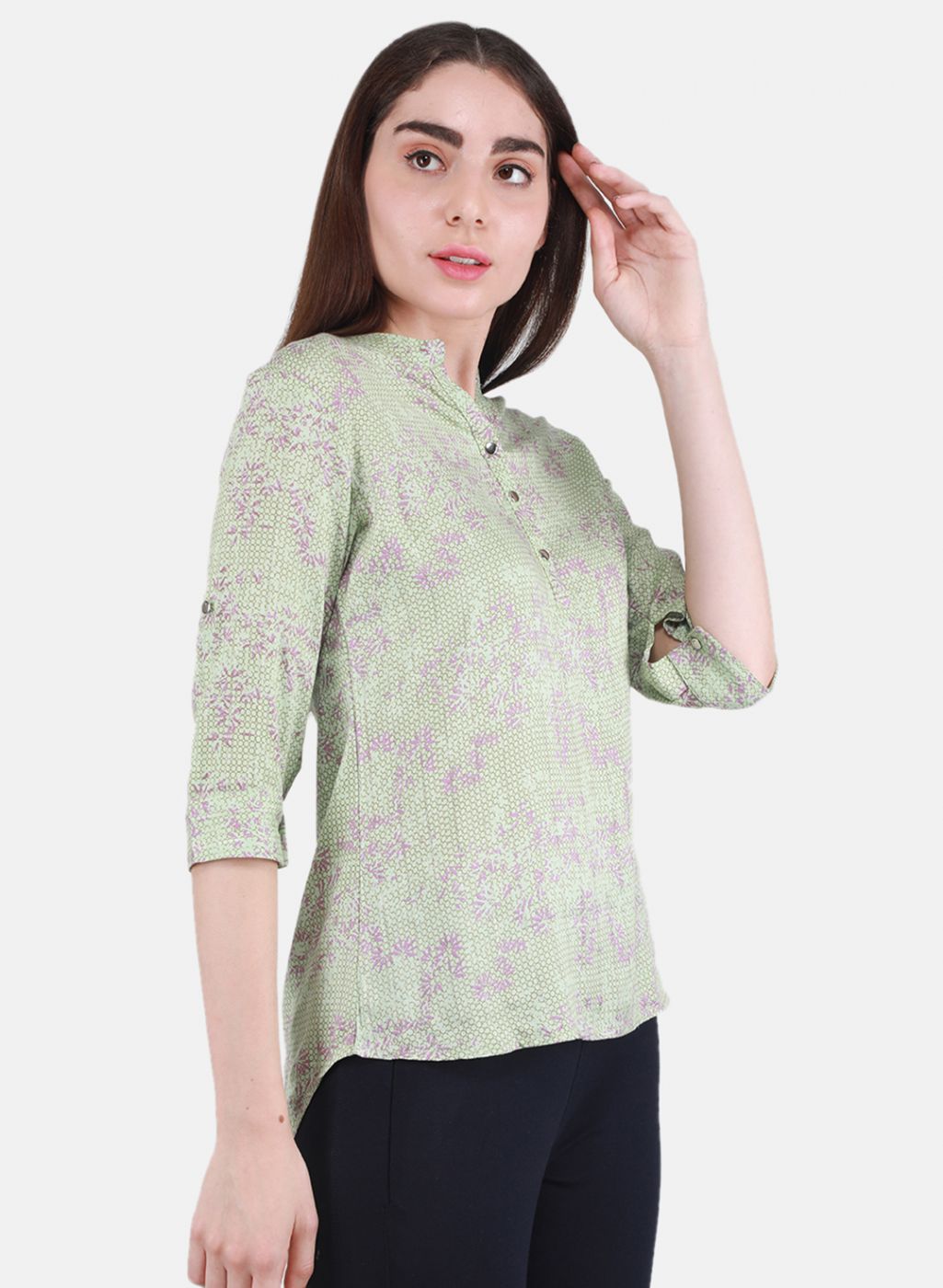 Women Green Printed Top