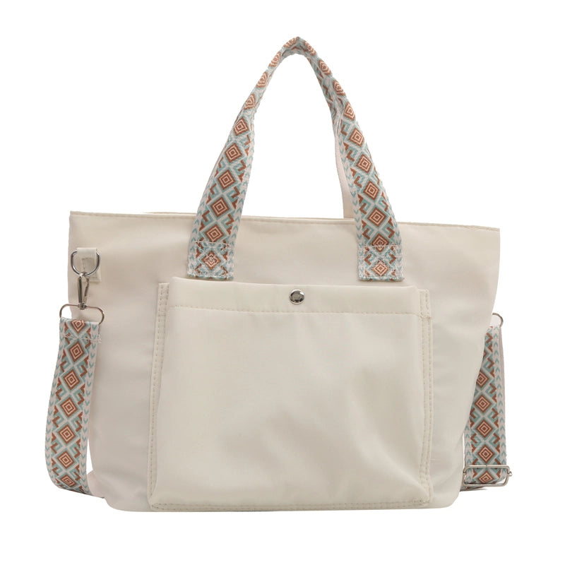 Women's Canvas Solid Color Classic Style Zipper Crossbody Bag