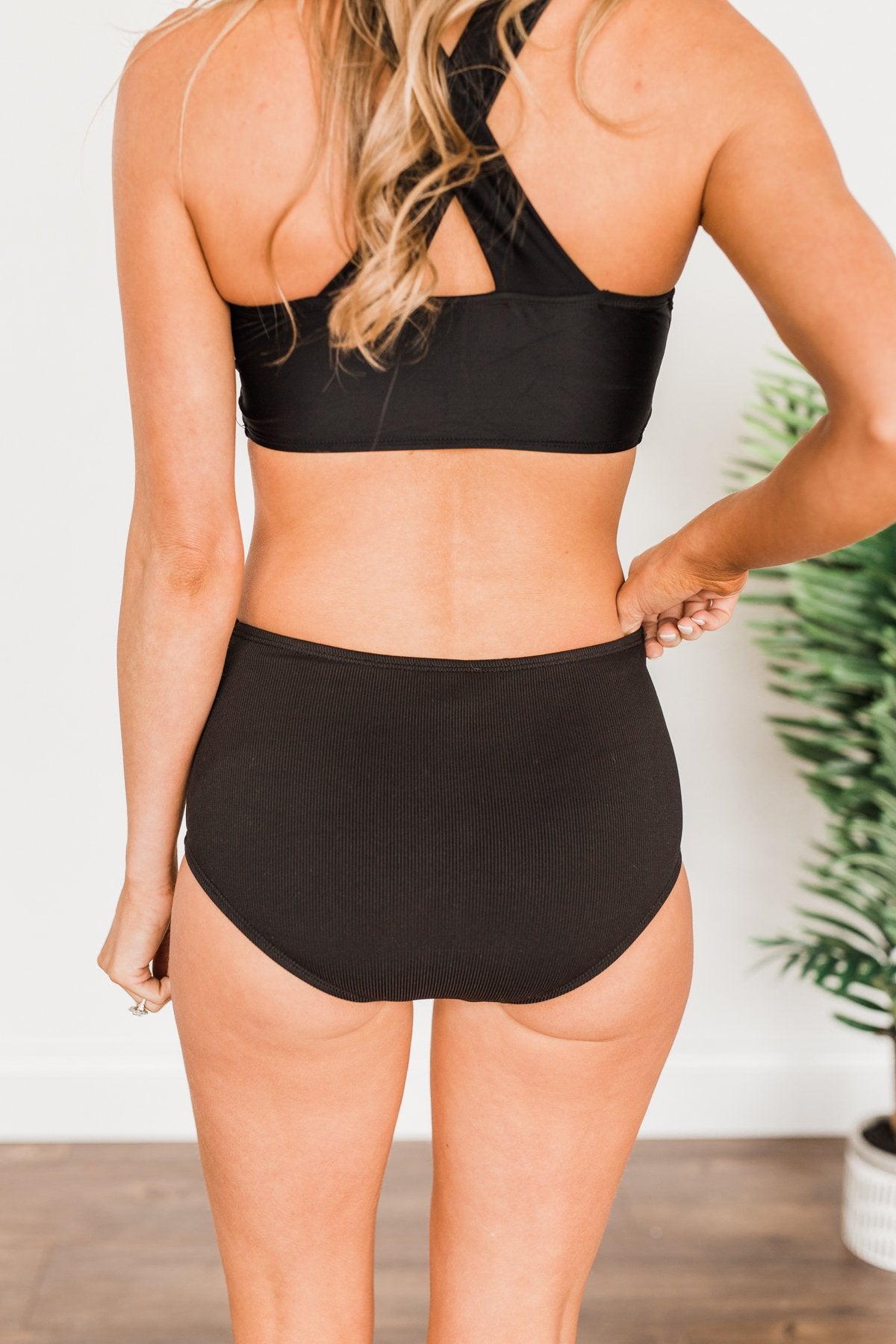 Truly Treasured Mid-Rise Swim Bottoms- Black